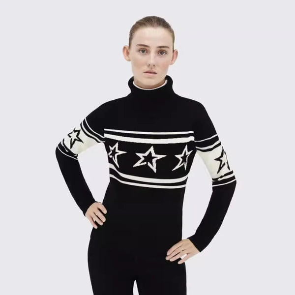 Dames Gebreide Winter Turtle Neck met Sterren