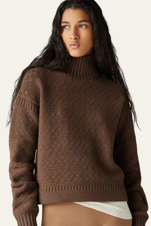 Women's Sweater Cashmere Knitted with Crewneck for Winter