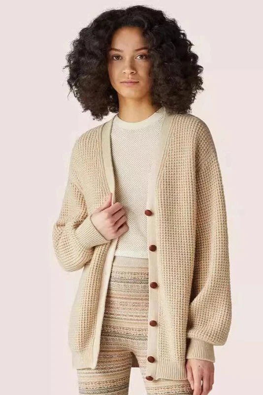 Ladies Long Cashmere Knitted Cardigan for Winter and Autumn